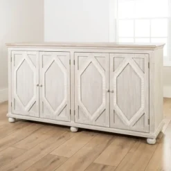 Alana Washed 4-Door Cabinet-Kirkland's Home Online
