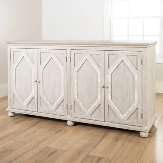 Alana Washed 4-Door Cabinet-Kirkland's Home Online
