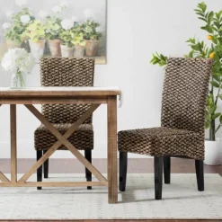 Alana Water Hyacinth Parson Chairs, Set Of 2-Kirkland's Home Online