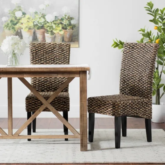 Alana Water Hyacinth Parson Chairs, Set Of 2-Kirkland's Home Online