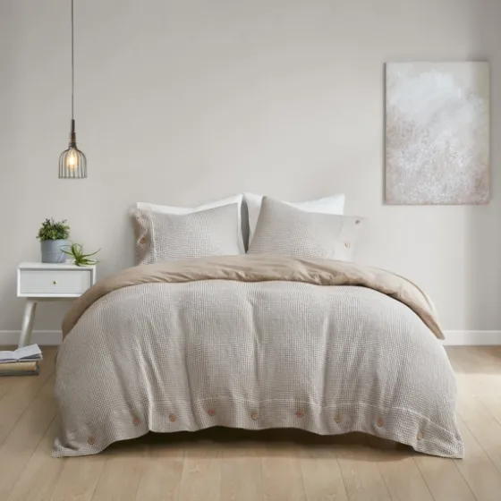 Alaya 4-Pc. Full/Queen Waffle Duvet Set-Kirkland's Home Shop