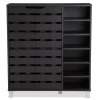 Aldrich Black Slatted Shoe Storage Cabinet-Kirkland's Home Outlet