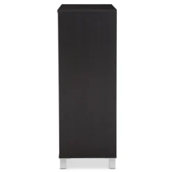 Aldrich Black Slatted Shoe Storage Cabinet-Kirkland's Home Outlet
