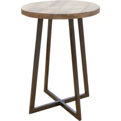 Allie Natural Wood And Metal Accent Table-Kirkland's Home Outlet