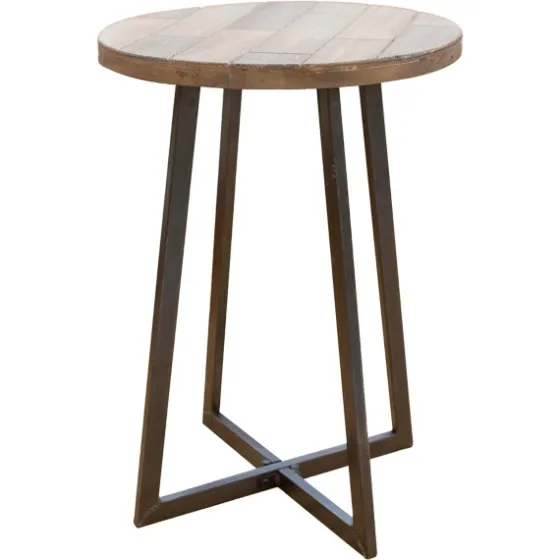 Allie Natural Wood And Metal Accent Table-Kirkland's Home Outlet