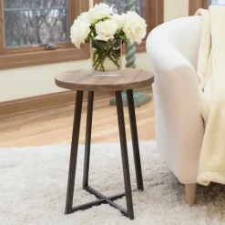Allie Natural Wood And Metal Accent Table-Kirkland's Home Outlet