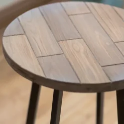 Allie Natural Wood And Metal Accent Table-Kirkland's Home Outlet