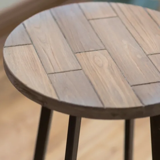 Allie Natural Wood And Metal Accent Table-Kirkland's Home Outlet