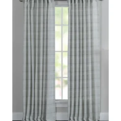 Aloe Plaid Pleated Single Curtain Panel, 84 In.-Kirkland's Home New