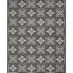 Aloha Black Geometric Indoor/Outdoor Area Rug, 5X7-Kirkland's Home New