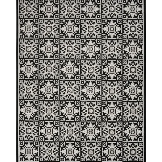 Aloha Black Geometric Indoor/Outdoor Area Rug, 5X7-Kirkland's Home New