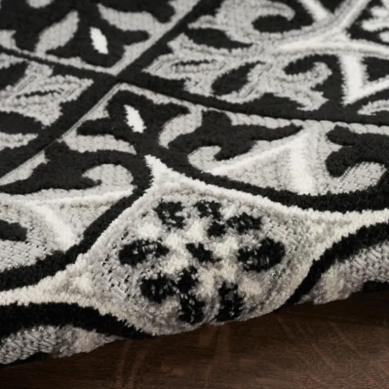 Aloha Black Geometric Indoor/Outdoor Area Rug, 5X7-Kirkland's Home New