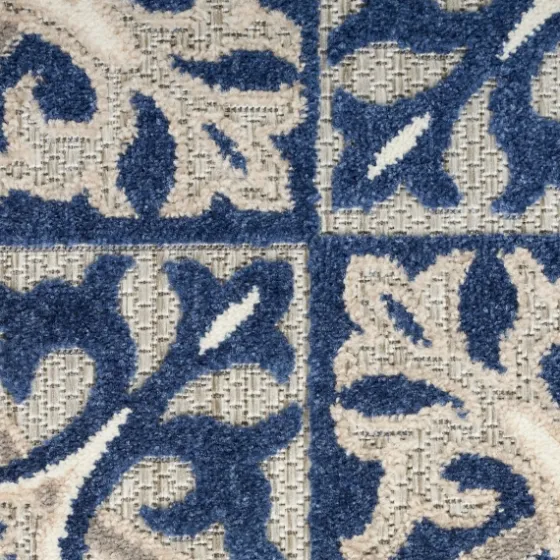 Aloha Blue Geometric Indoor/Outdoor Area Rug, 9X12-Kirkland's Home Cheap