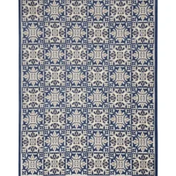 Aloha Blue Geometric Indoor/Outdoor Area Rug, 6X9-Kirkland's Home Store
