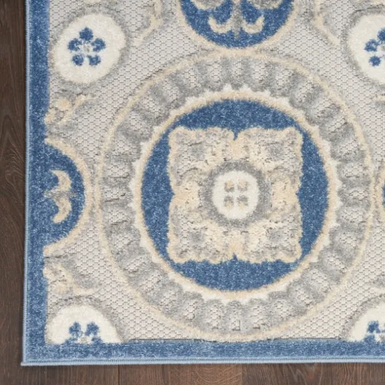 Aloha Blue Medallion Indoor/Outdoor Area Rug, 5X7-Kirkland's Home Clearance