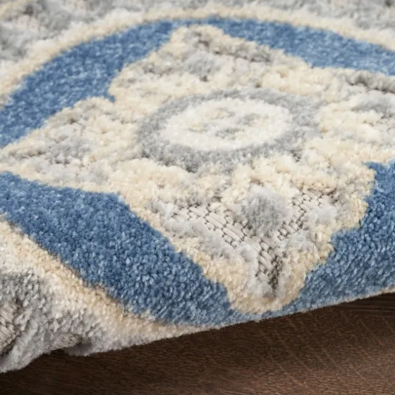 Aloha Blue Medallion Indoor/Outdoor Area Rug, 5X7-Kirkland's Home Clearance