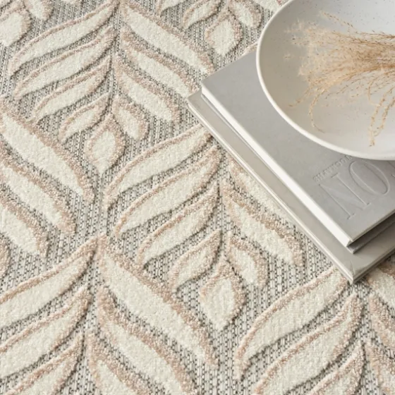 Aloha Ivory Botanical Indoor/Outdoor Area Rug, 5X7-Kirkland's Home Sale