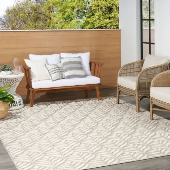 Aloha Ivory Botanical Indoor/Outdoor Area Rug, 6X9-Kirkland's Home Cheap