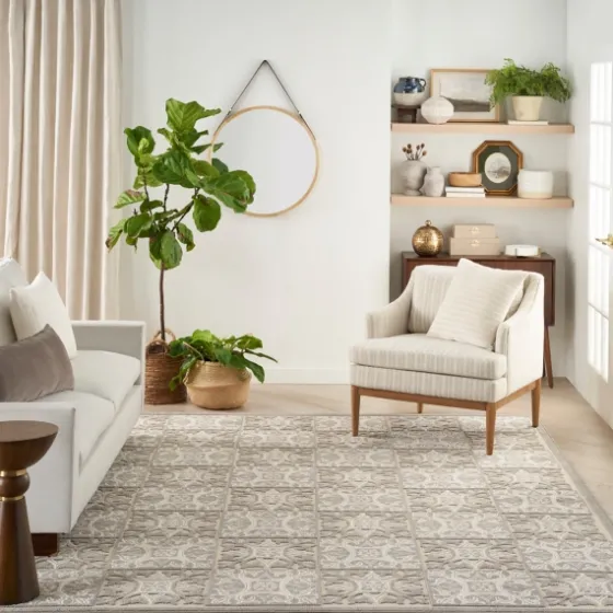 Aloha Ivory Geometric Indoor/Outdoor Rug, 7X10-Kirkland's Home Online