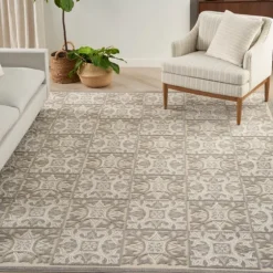 Aloha Ivory Geometric Indoor/Outdoor Area Rug, 5X7-Kirkland's Home Online