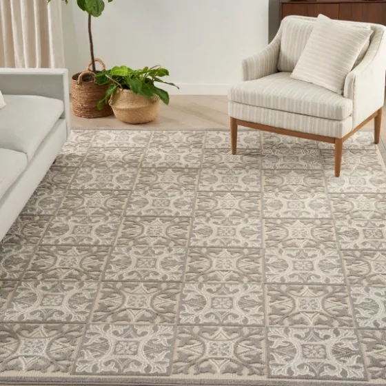 Aloha Ivory Geometric Indoor/Outdoor Area Rug, 5X7-Kirkland's Home Online