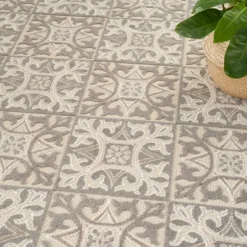 Aloha Ivory Geometric Indoor/Outdoor Area Rug, 5X7-Kirkland's Home Online