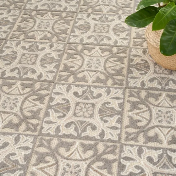 Aloha Ivory Geometric Indoor/Outdoor Rug, 9X12-Kirkland's Home Online