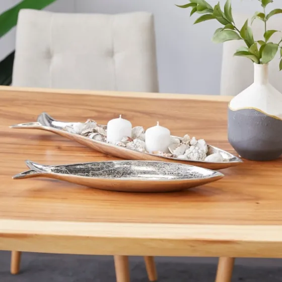 Aluminum Metallic Fish Trays, Set Of 2-Kirkland's Home Outlet