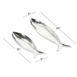 Aluminum Metallic Fish Trays, Set Of 2-Kirkland's Home Outlet