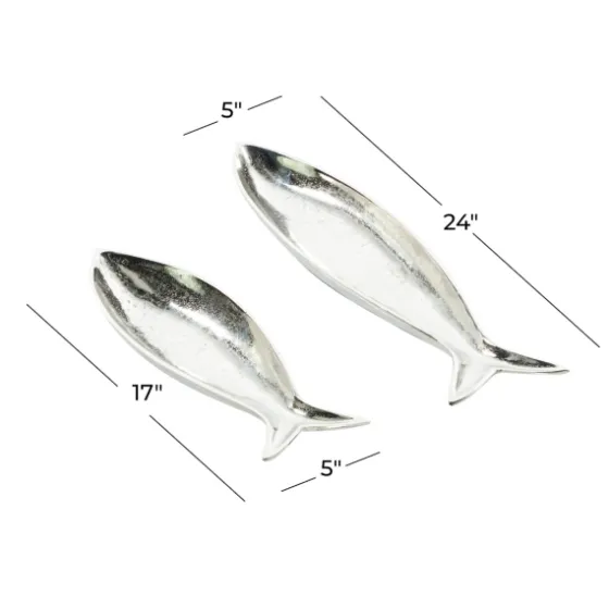 Aluminum Metallic Fish Trays, Set Of 2-Kirkland's Home Outlet