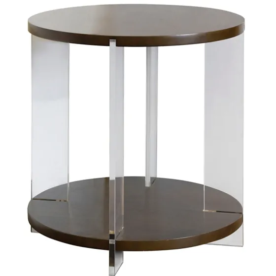 Amari Chestnut Acrylic Side Table-Kirkland's Home Clearance