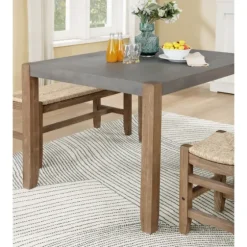 Amber Wood Faux Concrete Top Dining Table-Kirkland's Home Clearance