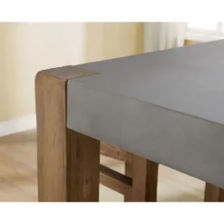Amber Wood Faux Concrete Top Dining Table-Kirkland's Home Clearance