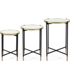 Anastasia Mirrored Metal Accent Tables, Set Of 3-Kirkland's Home Store
