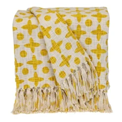And Beige Patterned Fringe Throw-Kirkland's Home New