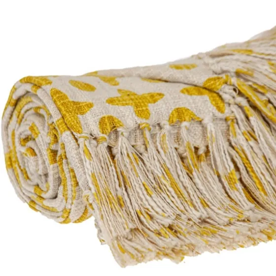 And Beige Patterned Fringe Throw-Kirkland's Home New