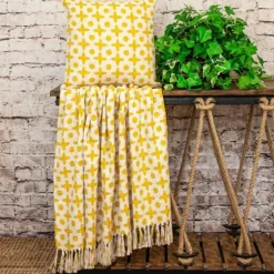 And Beige Patterned Fringe Throw-Kirkland's Home New