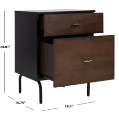 And Black 2-Drawer Nightstand-Kirkland's Home Outlet