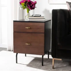 And Black 2-Drawer Nightstand-Kirkland's Home Outlet