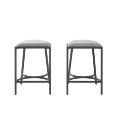 And Black Metal Counter Stools, Set Of 2-Kirkland's Home Clearance