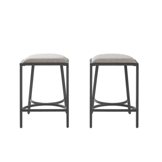 And Black Metal Counter Stools, Set Of 2-Kirkland's Home Clearance