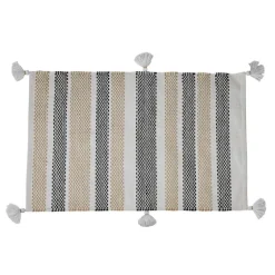 And Black Stripe With Tassel Outdoor Area Rug-Kirkland's Home Store