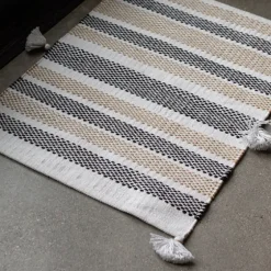 And Black Stripe With Tassel Outdoor Area Rug-Kirkland's Home Store