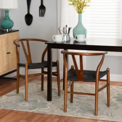And Black Wishbone Dining Chairs, Set Of 2-Kirkland's Home Discount