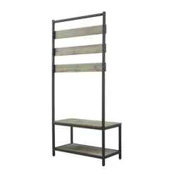 And Black Wood Bench Hall Tree-Kirkland's Home Shop
