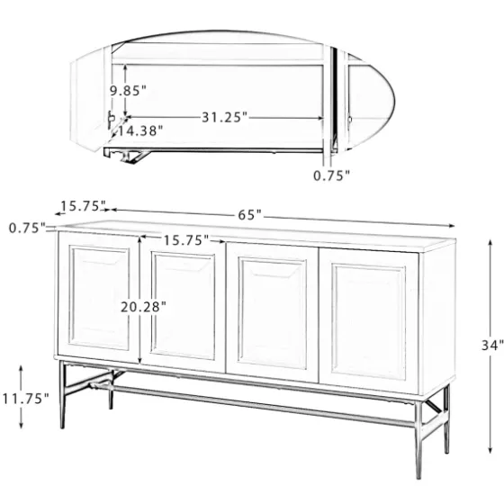 And Gold 4-Door Sideboard-Kirkland's Home Online