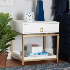 And Gold 1-Drawer Nightstand-Kirkland's Home Best Sale