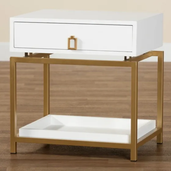 And Gold 1-Drawer Nightstand-Kirkland's Home Best Sale