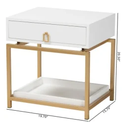 And Gold 1-Drawer Nightstand-Kirkland's Home Best Sale