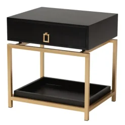 And Gold 1-Drawer Nightstand-Kirkland's Home Clearance